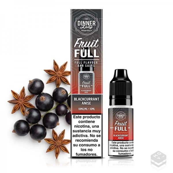 NICOTINE SALTS BLACKCURRANT ANISE FRUIT FULL DINNER LADY 10ML VAPE