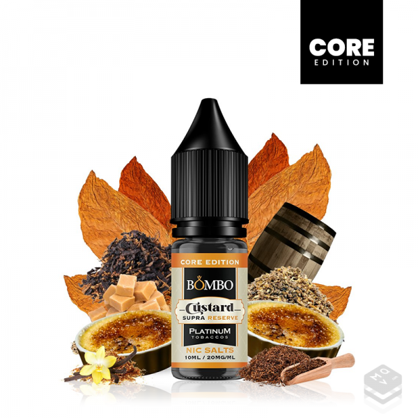 NICOTINE SALT CUSTARD SUPRA RESERVE BOMBO CORE EDITION PLATINUM TOBACCOS 10ML VAPE