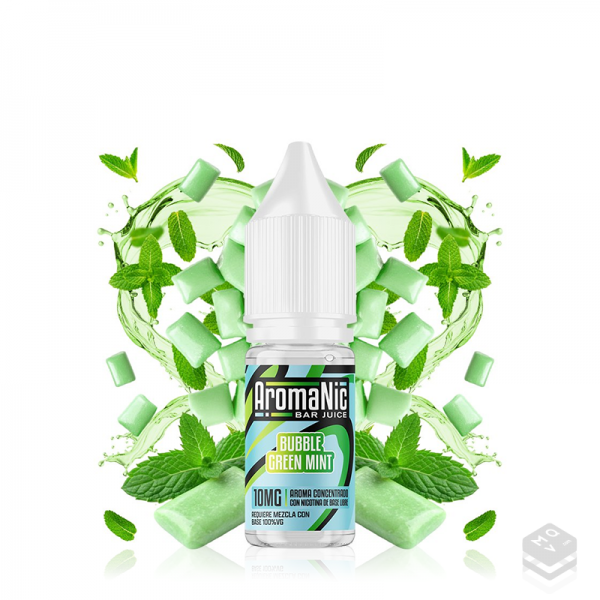 FLAVOUR BUBBLE GREEN MINT ELIQUID AROMANIC 10ML MINILONGFILL