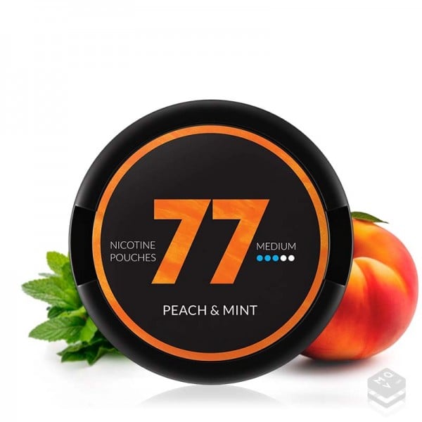 NICOTINE POUCHES PEACH MINT MEDIUM 77 NICOTINE POUCHES