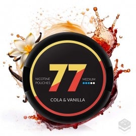 NICOTINE POUCHES COLA VANILLA MEDIUM 77 NICOTINE POUCHES