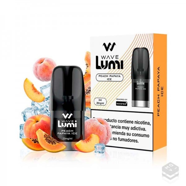 PRE-FILLED CARTRIDGE WAVE LUMI PEACH PAPAYA ICE BUD VAPE