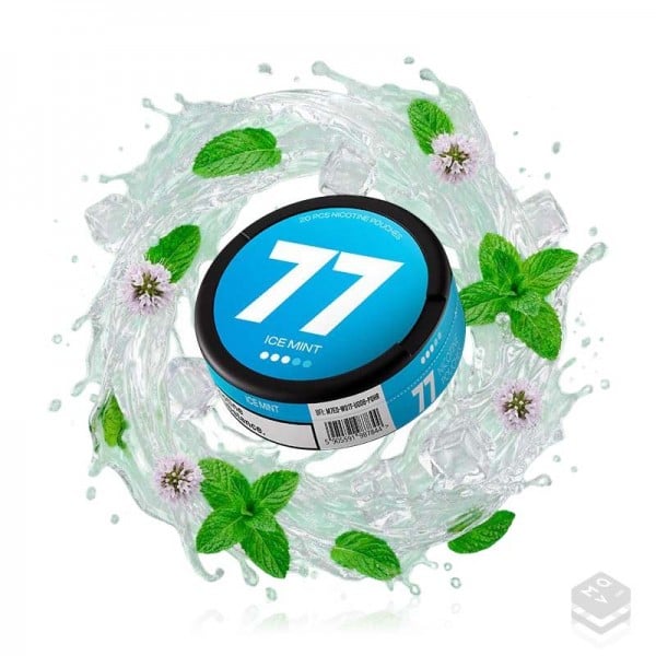 NICOTINE POUCHES ICE MINT 77 NICOTINE POUCHES