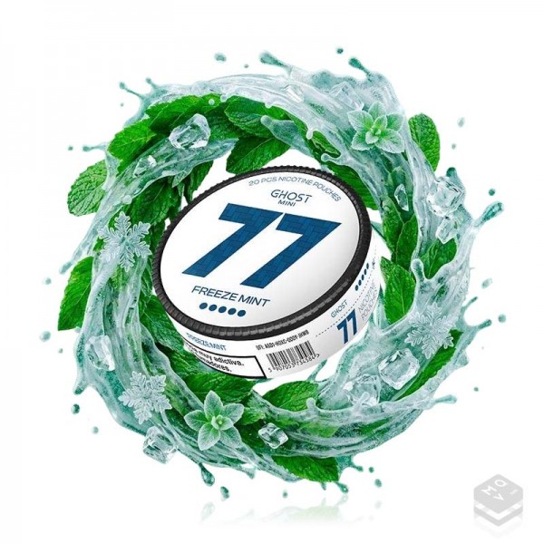 BOLSA DE NICOTINA FREEZE MINT GHOST MINI 77 NICOTINE POUCHES