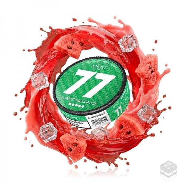 NICOTINE POUCHES WATERMELON ICE GHOST MINI 77 NICOTINE POUCHES