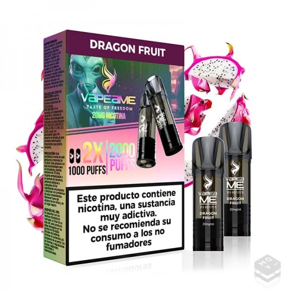 2 x CARTUCHOS PRECARGADOS DRAGON FRUIT VAPEAME REVIVE 2x2ML