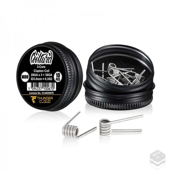 3CORE CLAPTON COILS NI80 0.35 THUNDERCLOUD X COILTURD VAPE
