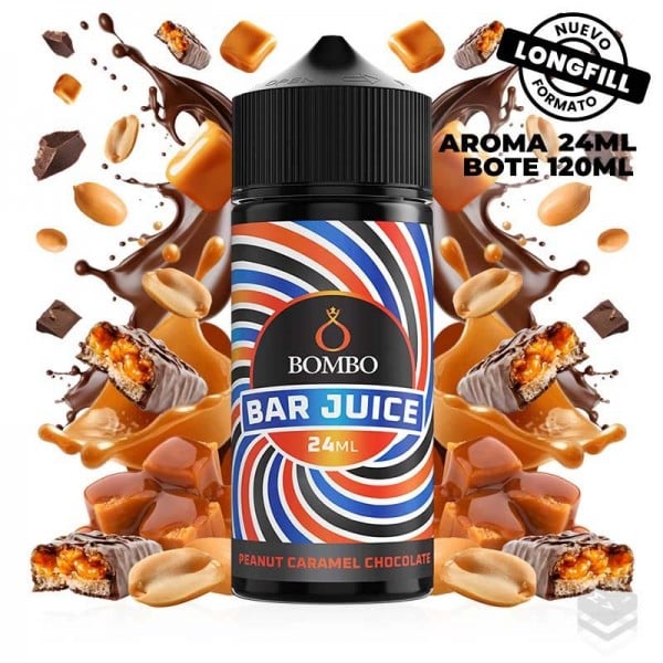 FLAVOUR PEANUT CHOCOLATE CARAMEL BAR JUICE BY BOMBO 24ML LONGFILL