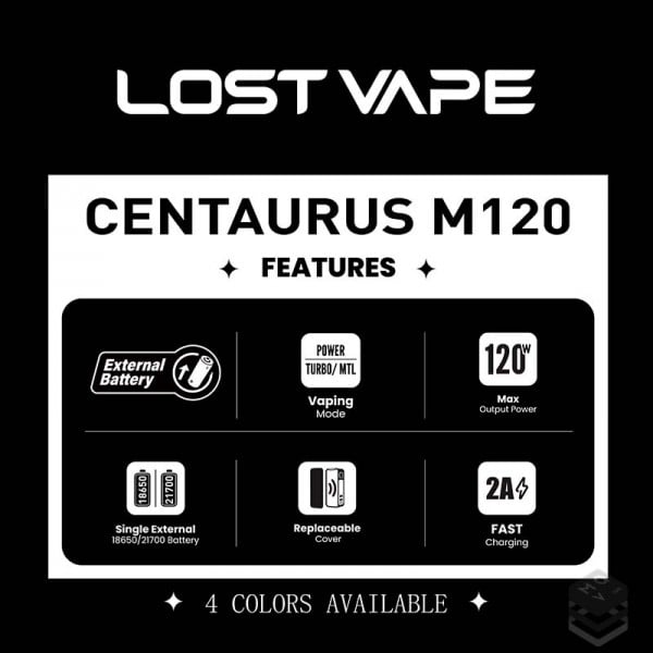 LOST VAPE CENTAURUS M120 MOD VAPE